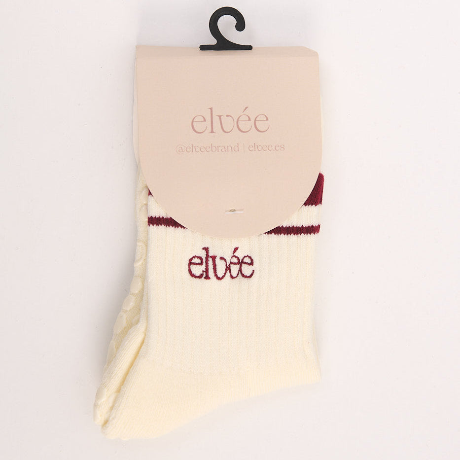 Crew  Grip Socks - Burgundy Stripe