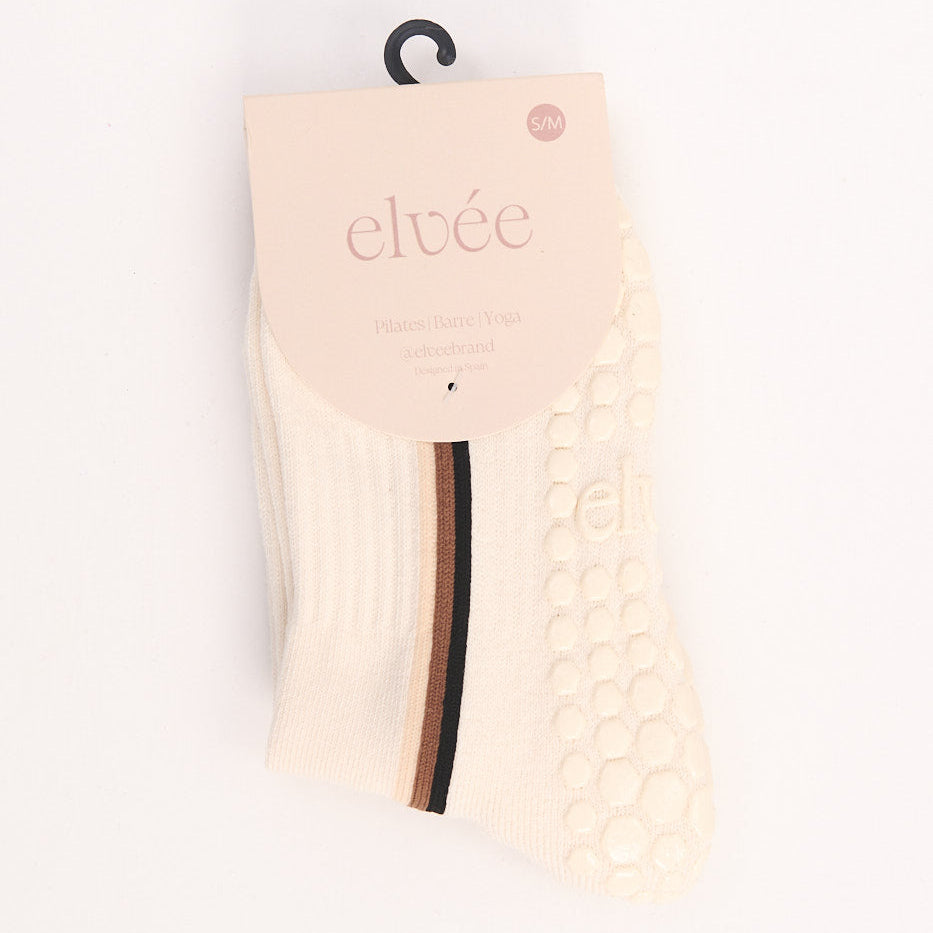 Crew Grip Socks — Stripe Cream