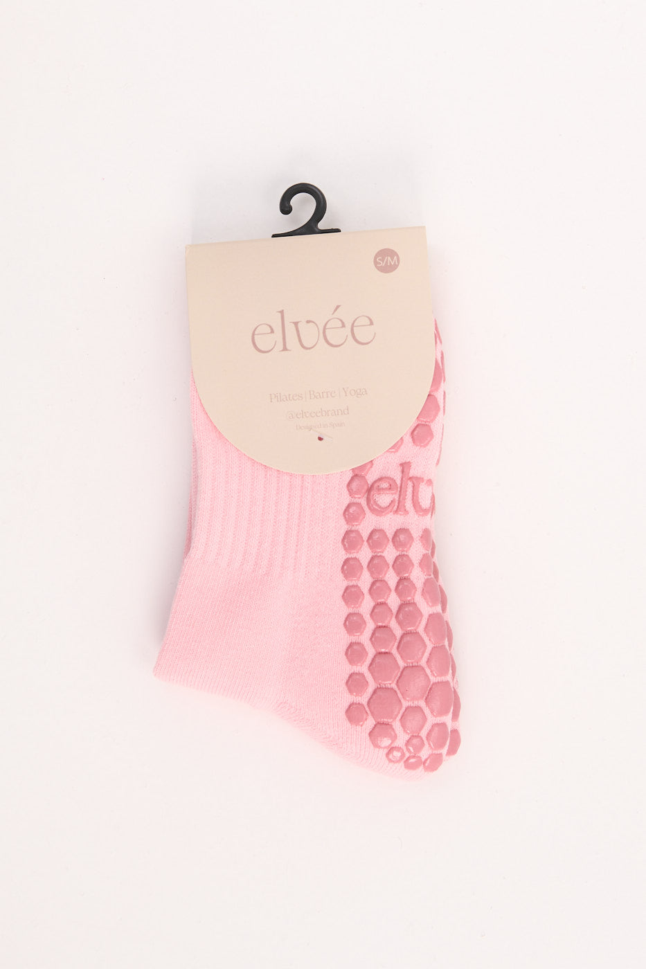 Ruffle Crew Grip Socks — Vibrant Pink