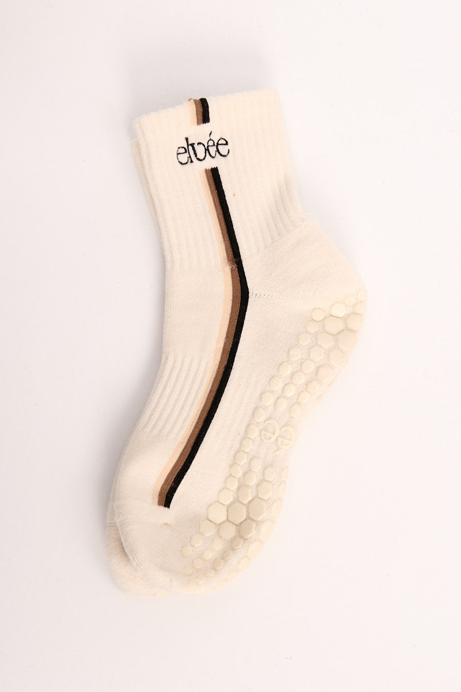 Crew Grip Socks — Stripe Cream