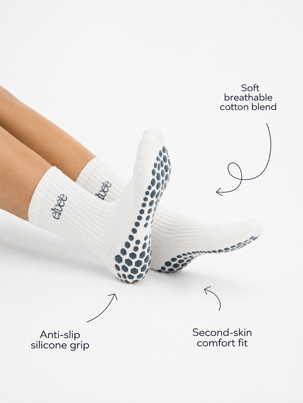 Crew Grip Socks — White and Blue