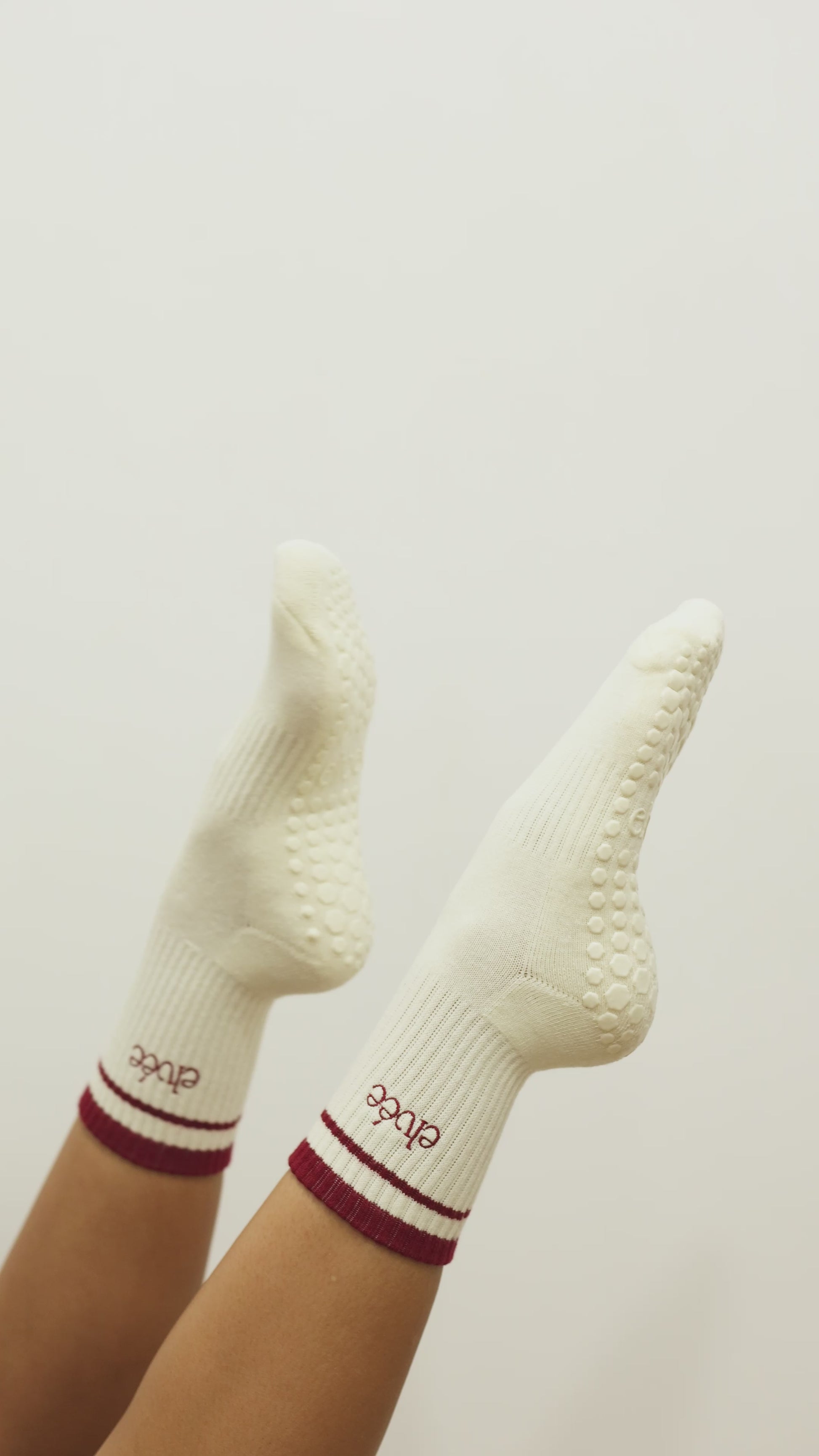 Crew  Grip Socks - Burgundy Stripe